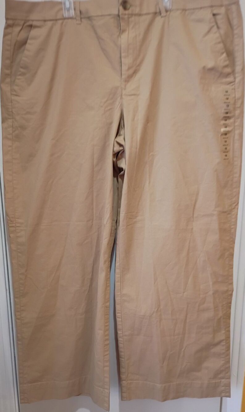 American Eagle Outfitters Women's Beige Stretch Chino Pants Straight Leg